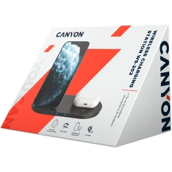 CANYON WS-202 2in1 Wireless charger Input 5V/3A 9V/2.67A Output 10W/7.5W/5W Type c cable length 1.2m - thumbnail 3
