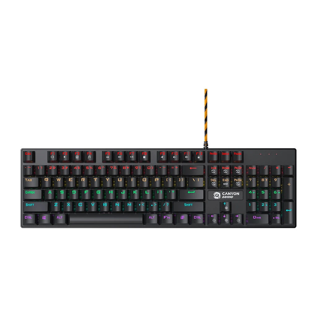 Wired black Mechanical keyboard With colorful lighting system104PCS rainbow backlight LEDalso can custmized backlight1.8M braided - image 1