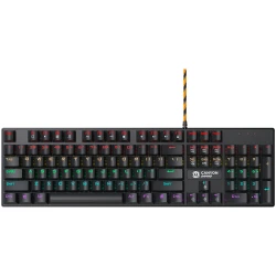 Wired black Mechanical keyboard With colorful lighting system104PCS rainbow backlight LEDalso can custmized backlight1.8M braided - thumbnail 1