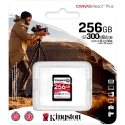 Kingston 256GB Canvas React Plus SDXC UHS-II 300R/260W U3 V90 for Full HD/4K/8K EAN: 740617301977 - thumbnail 3