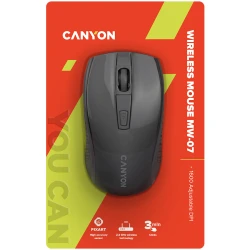 CANYON MW-7 2.4Ghz wireless mouse 6 buttons DPI 800/1200/1600 with 1 AA battery size 110*60*37mm58gblack - thumbnail 6