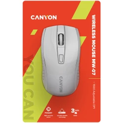 CANYON MW-7 2.4Ghz wireless mouse 6 buttons DPI 800/1200/1600 with 1 AA battery size 110*60*37mm58gwhite - thumbnail 6