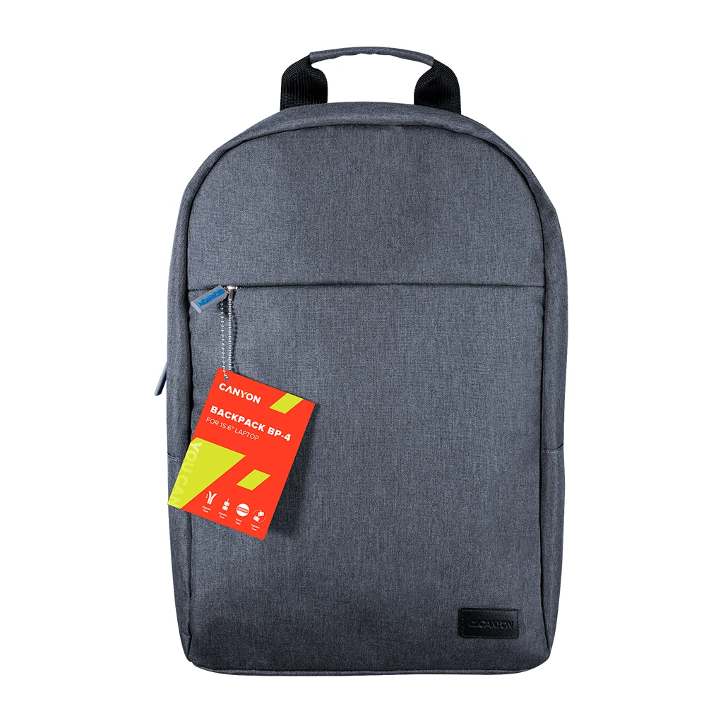 CANYON BP-4 Backpack for 15.6'' laptop material 300D polyeste Gray 450*285*85mm0.5kgcapacity 12L - image 1