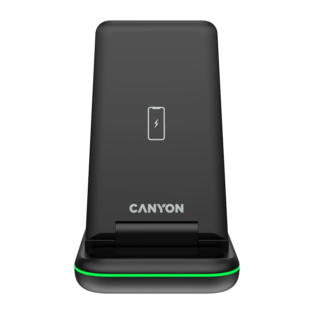 CANYON WS-304 Foldable  3in1 Wireless charger with touch button for Running water light Input - image 1