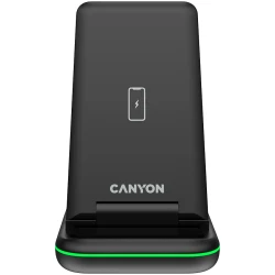 CANYON WS-304 Foldable  3in1 Wireless charger with touch button for Running water light Input - thumbnail 1