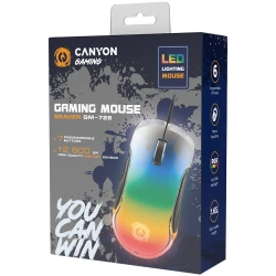 CANYON Miš GM-728 LED Crystal 7 dugmadi Žičani Crni - 7 dugmadi, Žičani dizajn, Ergonomski oblik, LED osvjetljenje - thumbnail 5
