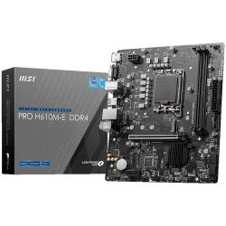 MSI PRO H610M-E DDR4 Matična Ploča - Micro-ATX, LGA 1700, Dual Channel DDR4 3200 MHz, 1x PCIe x16 Slot - thumbnail 1