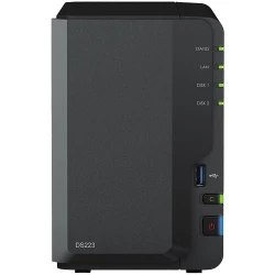 Synology DiskStation DS223 Tower 2-bays 3.5'' SATA HDD/SSD CPU 4-core 1.7 GHz 2 GB DDR4 - thumbnail 1