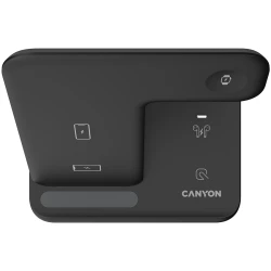 CANYON WS-302 3in1 Wireless charger with touch button for Running water light Input 9V/2A12V/1.5A  Output - thumbnail 3