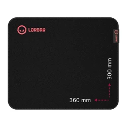 Lorgar Main 323 Gaming mouse pad Precise control surface Red anti-slip rubber base size: 360mm - thumbnail 1