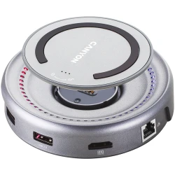 CANYON DS-7 Multiport Docking Station with 5 port with wireless charger 10W 2*Type C+1*HDMI+1*USB3.0+1*USB2.0. Input - thumbnail 1