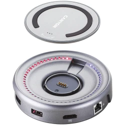 CANYON DS-7 Multiport Docking Station with 5 port with wireless charger 10W 2*Type C+1*HDMI+1*USB3.0+1*USB2.0. Input - thumbnail 2