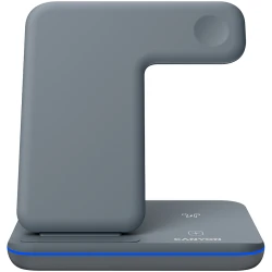 CANYON Bežični Punjač WS-303 15W 3in1 Gray - Brzo i jednostavno bežično punjenje tri uređaja istovremeno - thumbnail 1