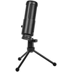 LORGAR Voicer 521 Gaming Microphone Black USB condenser mic with Volume Knob 3.5MM headphonejack mute - thumbnail 3