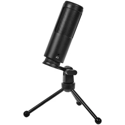 LORGAR Voicer 521 Gaming Microphone Black USB condenser mic with Volume Knob 3.5MM headphonejack mute - thumbnail 4