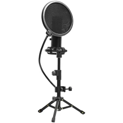 LORGAR Voicer 721 Gaming Microphone Black USB condenser microphone with tripod stand and pop filter - thumbnail 1