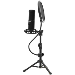 LORGAR Voicer 721 Gaming Microphone Black USB condenser microphone with tripod stand and pop filter - thumbnail 2