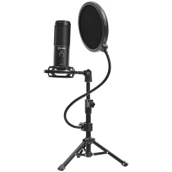 LORGAR Voicer 721 Gaming Microphone Black USB condenser microphone with tripod stand and pop filter - thumbnail 6