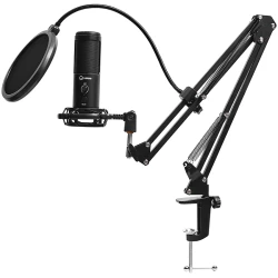 LORGAR Voicer 931 Gaming Microphone Black USB condenser microphone with desktop boom arm pop filter - thumbnail 2