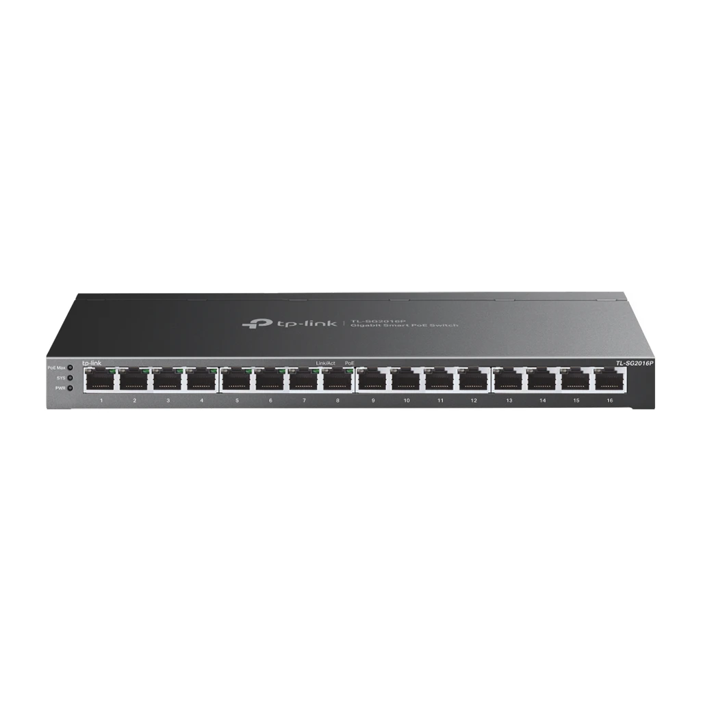 TP-Link TL-SG2016P JetStream 16-Port Gigabit Smart Switch with 8-Port PoE+ 802.3af/at 120 W PoE Power - image 1
