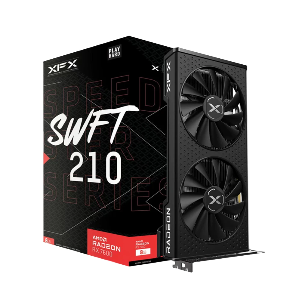 XFX SPEEDSTER SWFT210 RADEON RX7600 CORE 8GB GDDR6 Gaming Grafička Karta sa HDMI i 3xDP, AMD RDNA - image 1