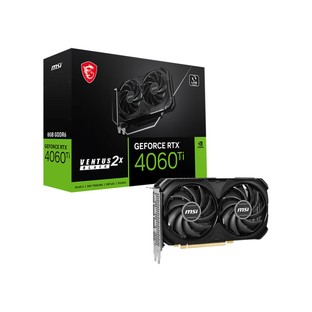 MSI Video Card NVidia RTX 4060 Ti VENTUS 2X BLACK 8G OC 8GB GDDR6/128bit PCI-E - image 1