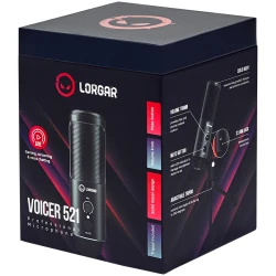LORGAR Voicer 521 Gaming Microphone Black USB condenser mic with Volume Knob 3.5MM headphonejack mute - thumbnail 5