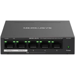 Mercusys MS105GP 5-Port Gigabit Desktop Switch with 4-Port PoE+ 4×Gigabit PoE+ Ports 1×Gigabit Non-PoE Port - thumbnail 1