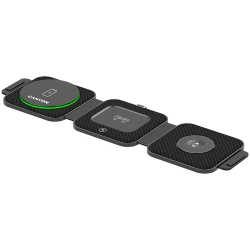 CANYON WS-305 Foldable 3in1 Wireless charger with case touch button for Running water light Input - thumbnail 1