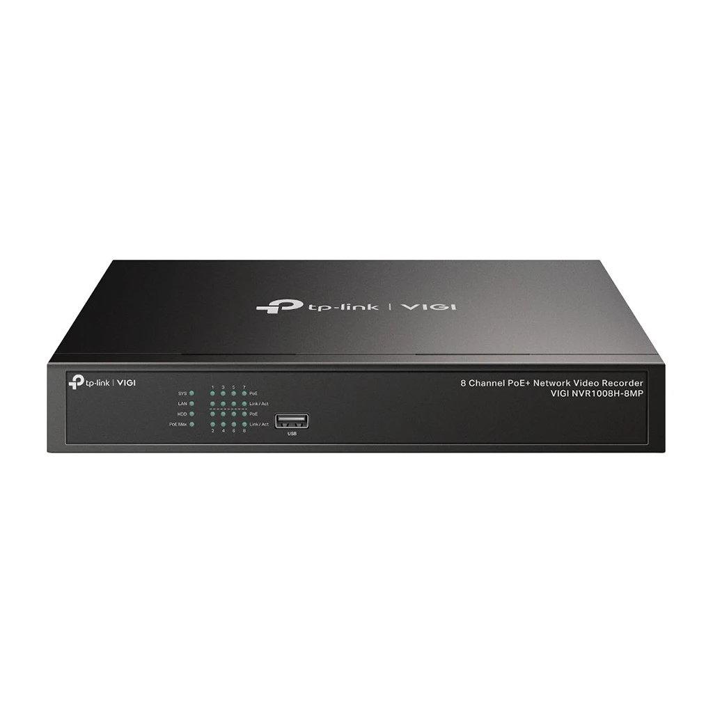 TP-Link VIGI NVR1008H-8MP 8 Channel PoE Network Video Recorder H.265+/H.265/H.264+/H.264 Up to 8MP resolution80 Mbps - image 1