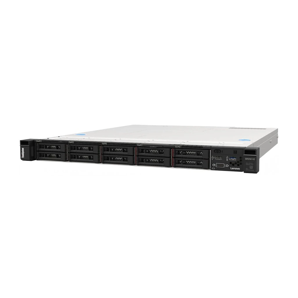 Lenovo ThinkSystem SR250 V2, 1U Rack Server, Intel Xeon E-2334, 16GB RAM, 8x 2.5" Bays, 450W Titanium PSU - image 1