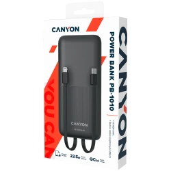 CANYON PB-1010 Power bank 10000mAh Li-pol battery with 2pcs Build-in Cable  Input:  TYPE-C: - thumbnail 6