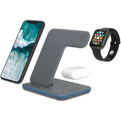 CANYON Bežični Punjač WS-303 15W 3in1 Gray - Brzo i jednostavno bežično punjenje tri uređaja istovremeno - thumbnail 5