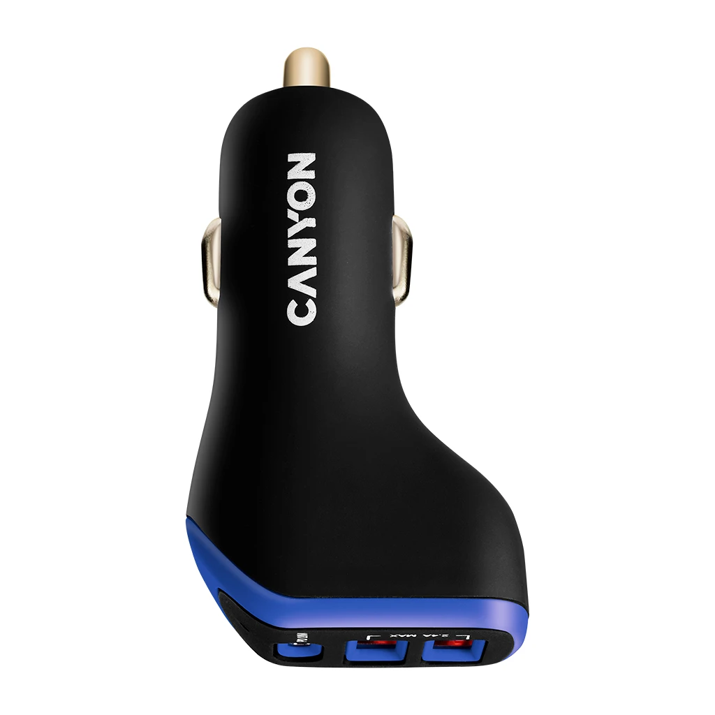 CANYON Universal 3xUSB car adapter Input 12V-24V Output DC USB-A 5V/2.4AMax + Type-C PD 18W - image 1
