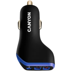 CANYON Universal 3xUSB car adapter Input 12V-24V Output DC USB-A 5V/2.4AMax + Type-C PD 18W - thumbnail 1
