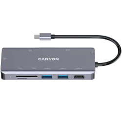 CANYON 9 in 1 USB C hub with 1*HDMI: 4K*30Hz1*Gigabit Ethernet 1*Type-C PD charging port - thumbnail 1
