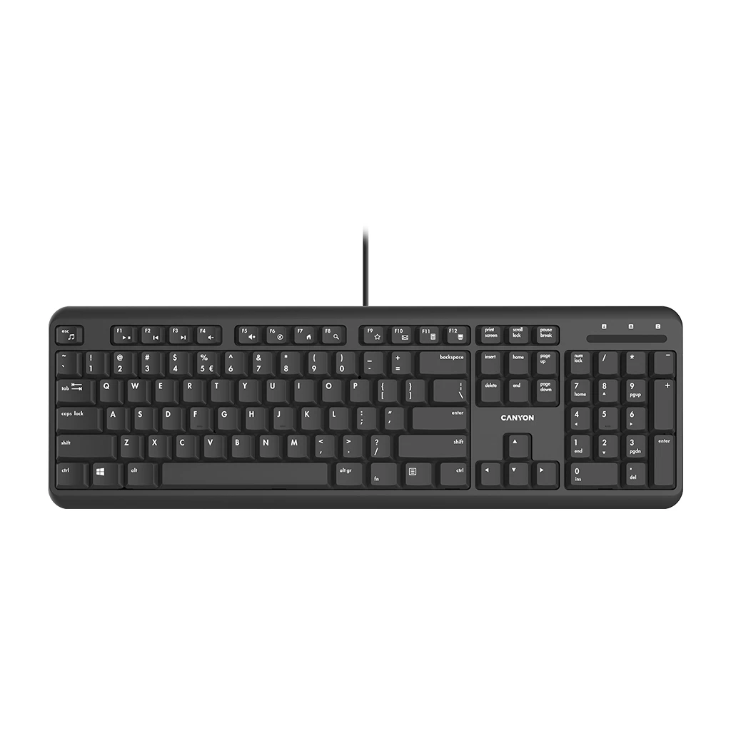 CANYON HKB-20 wired keyboard with Silent switches 105 keysblack 1.8 Meters cable lengthSize 442*142*17.5mm460g AD - image 1