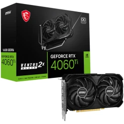 MSI NVIDIA RTX 4060 Ti VENTUS 2X BLACK 16G OC - 16GB GDDR6, PCI-E 4.0, Ray Tracing, DLSS, VR Ready - thumbnail 1