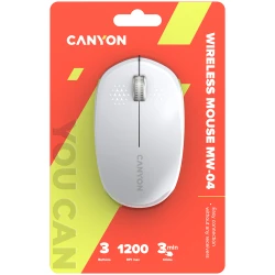 CANYON Bežični Miš MW-04 sa 3 Dugmeta Bijele Boje - Ergonomski Dizajn, Bluetooth Veza, Precizna Optička Senzor Rezolucija, Dugotrajne Baterije - thumbnail 6