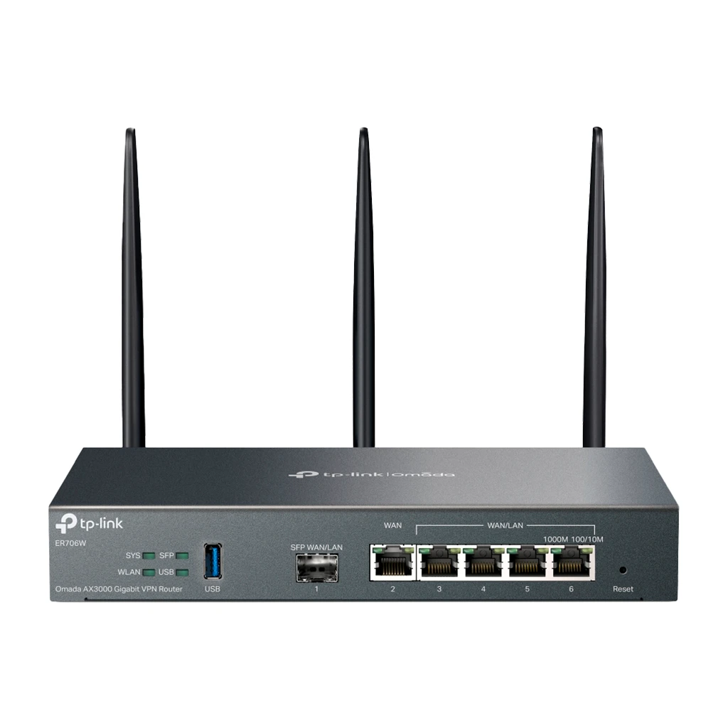 TP-Link ER706W Omada AX3000 Wi-Fi 6 Gigabit VPN Router 1× Gigabit SFP WAN/LAN Port 1× - image 1