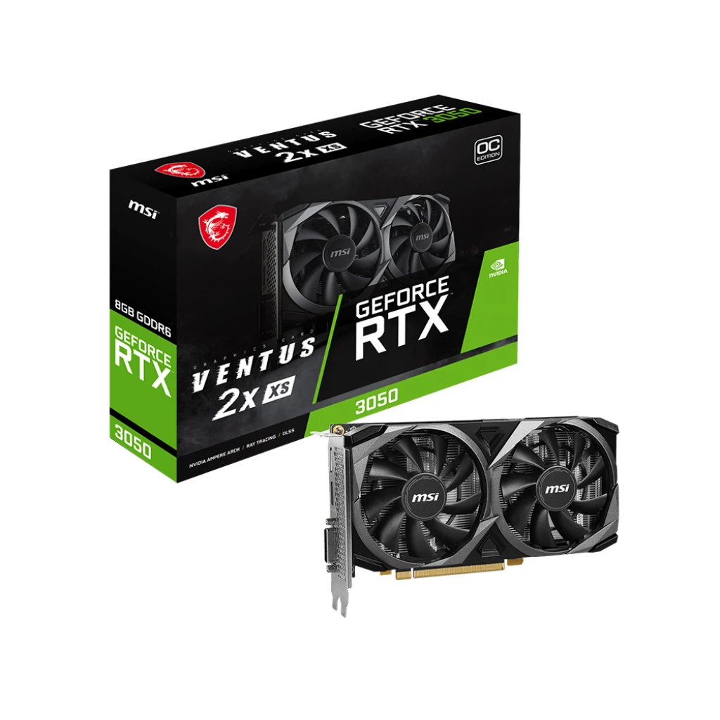 MSI NVidia RTX 3050 VENTUS 2X XS 8G OC, 8GB GDDR6, 128-bit, PCI-E 4.0, Dual Fan - image 1