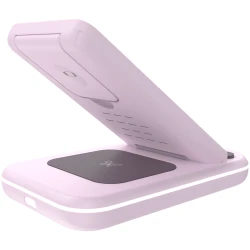 CANYON Bežični punjač WS-304 15W 3u1 Iced Pink - Brzo bežično punjenje, Kompatibilnost sa više uređaja, Elegantni dizajn, Sigurno i efikasno - thumbnail 5