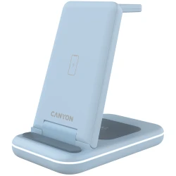 CANYON Bežični Punjač WS-304 15W 3u1 Plavi - Bežično Punjenje, 15W Izlazna Snaga, Podrška za 3 Uređaja, Elegantan Dizajn - thumbnail 2