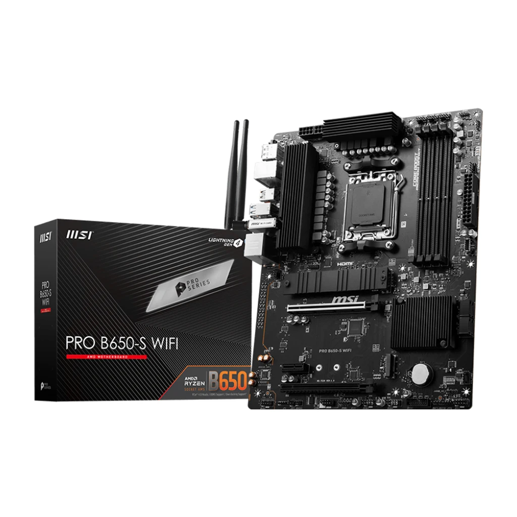 MSI PRO B650-P WiFi ProSeries Motherboard AMD AM5 ATX DDR5 PCIe 4.0 M.2 SATA 6Gb/s - image 1