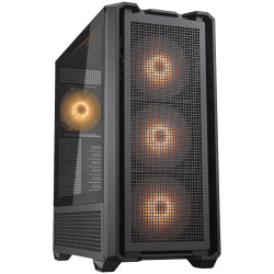 COUGAR MX600 Crno PC Kućište - Mid Tower / Mrežasti Prednji Panel / Zračno Hlađenje / Moderan Dizajn - thumbnail 1