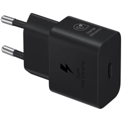 Samsung 25W Fast Charging USB-C Power Adapter Black cable not included - thumbnail 1