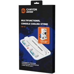 CANYON CS-5 PS5 Charger stand with RGB light 315*185*28mm with 23CM+0.5cm cable 475±10g White - thumbnail 4