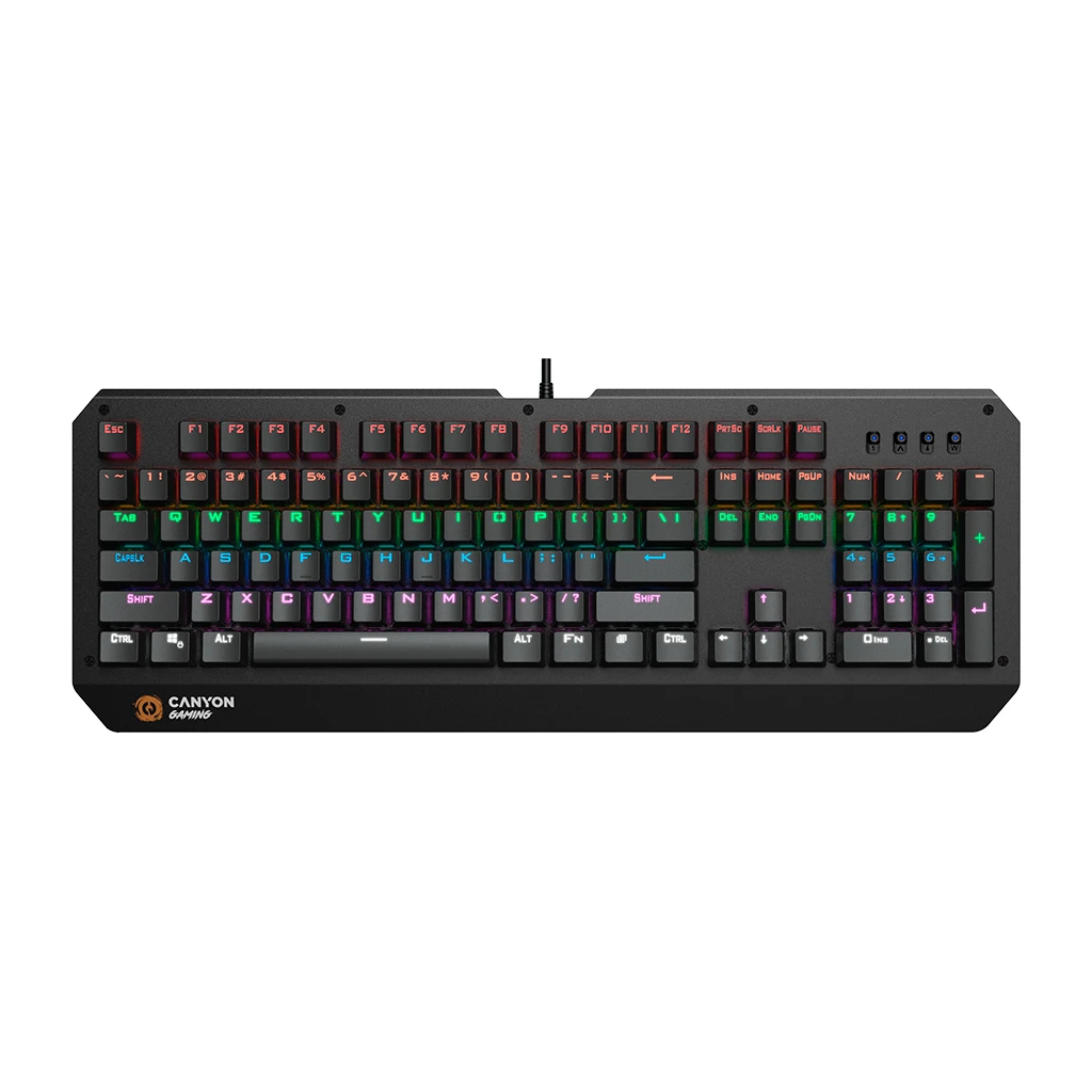 CANYON Hazard GK-6 Wired multimedia gaming keyboard with lighting effect 108pcs rainbow LED Numbers 104keys - image 1