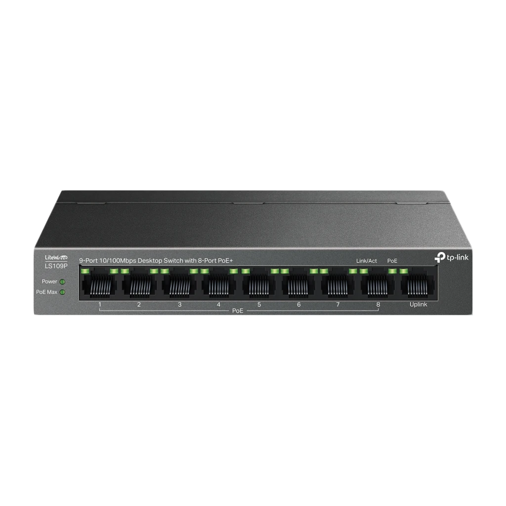 TP-Link LS109P 9-portni 10/100 Mbps Desktop Switch sa 8 PoE+ portova - image 1