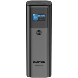 CANYON Power Bank PB-2010 TFT 27000 mAh 97.2Wh PD140W QC 3.0 tamno siva - Ogromna snaga, brzo punjenje, TFT ekran, aluminijsko kućište - thumbnail 1